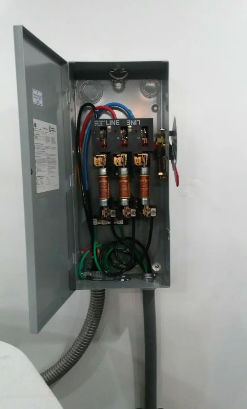 Three-phase disconnect switch installed for Electrical Wiring & Rewiring in Wyldwood